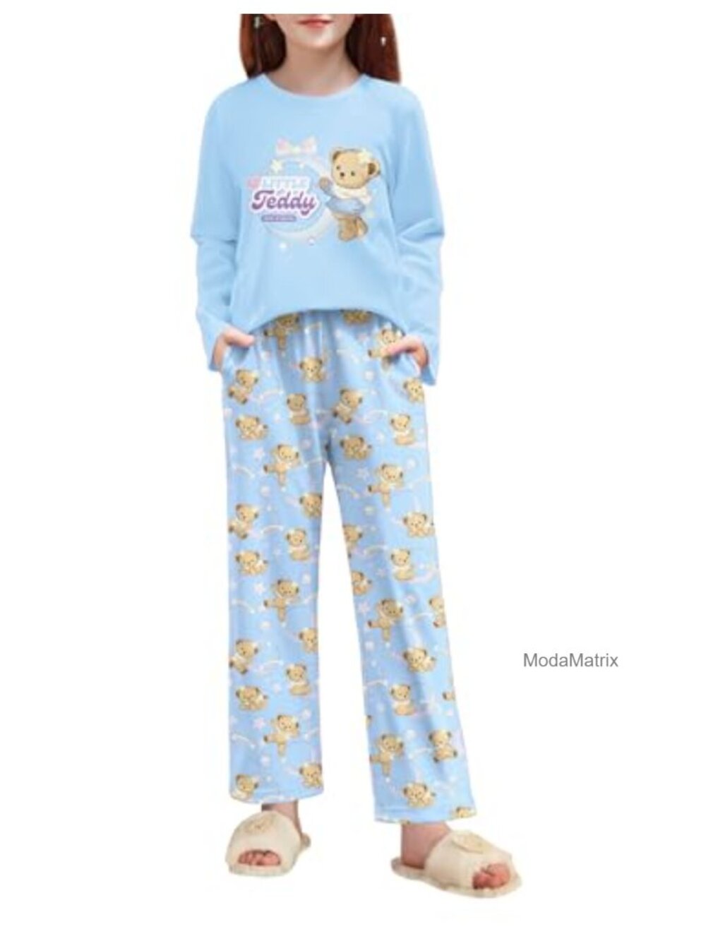 Girls Pajama Set Long Sleeve Lounge Wear Soft 2 Piece